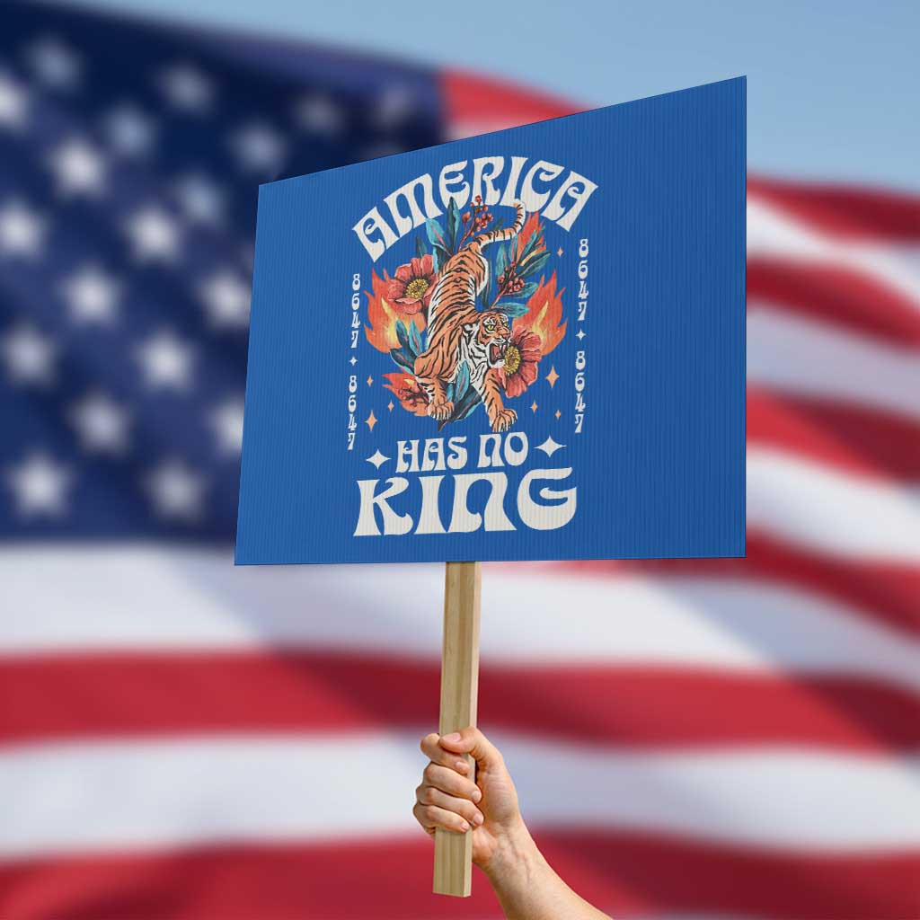 Funny America Has No King 8647 Protest Sign Vintage Boho Orange Tiger - Wonder Print Shop