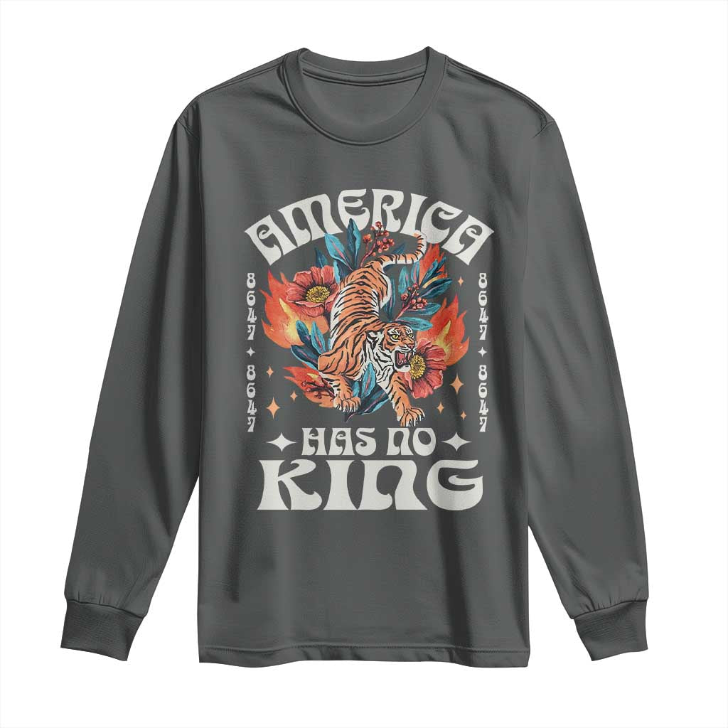 Funny America Has No King 8647 Long Sleeve Shirt Vintage Boho Orange Tiger