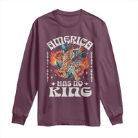 Funny America Has No King 8647 Long Sleeve Shirt Vintage Boho Orange Tiger