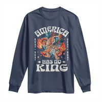 Funny America Has No King 8647 Long Sleeve Shirt Vintage Boho Orange Tiger