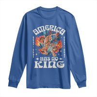 Funny America Has No King 8647 Long Sleeve Shirt Vintage Boho Orange Tiger