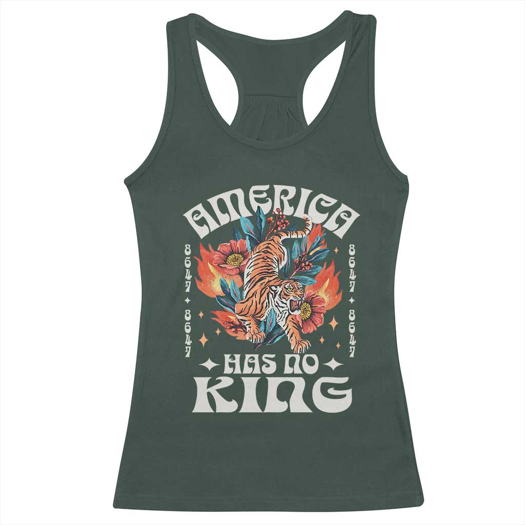 Funny America Has No King 8647 Racerback Tank Top Vintage Boho Orange Tiger