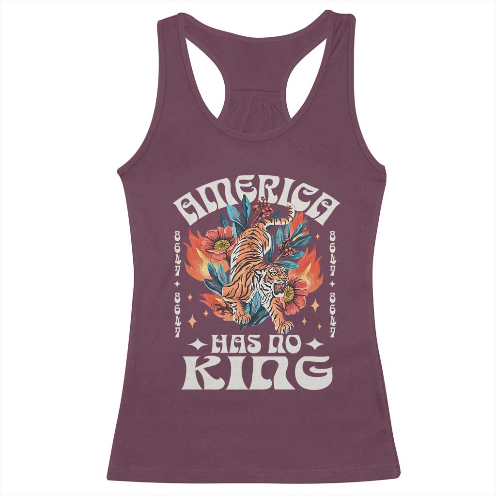Funny America Has No King 8647 Racerback Tank Top Vintage Boho Orange Tiger