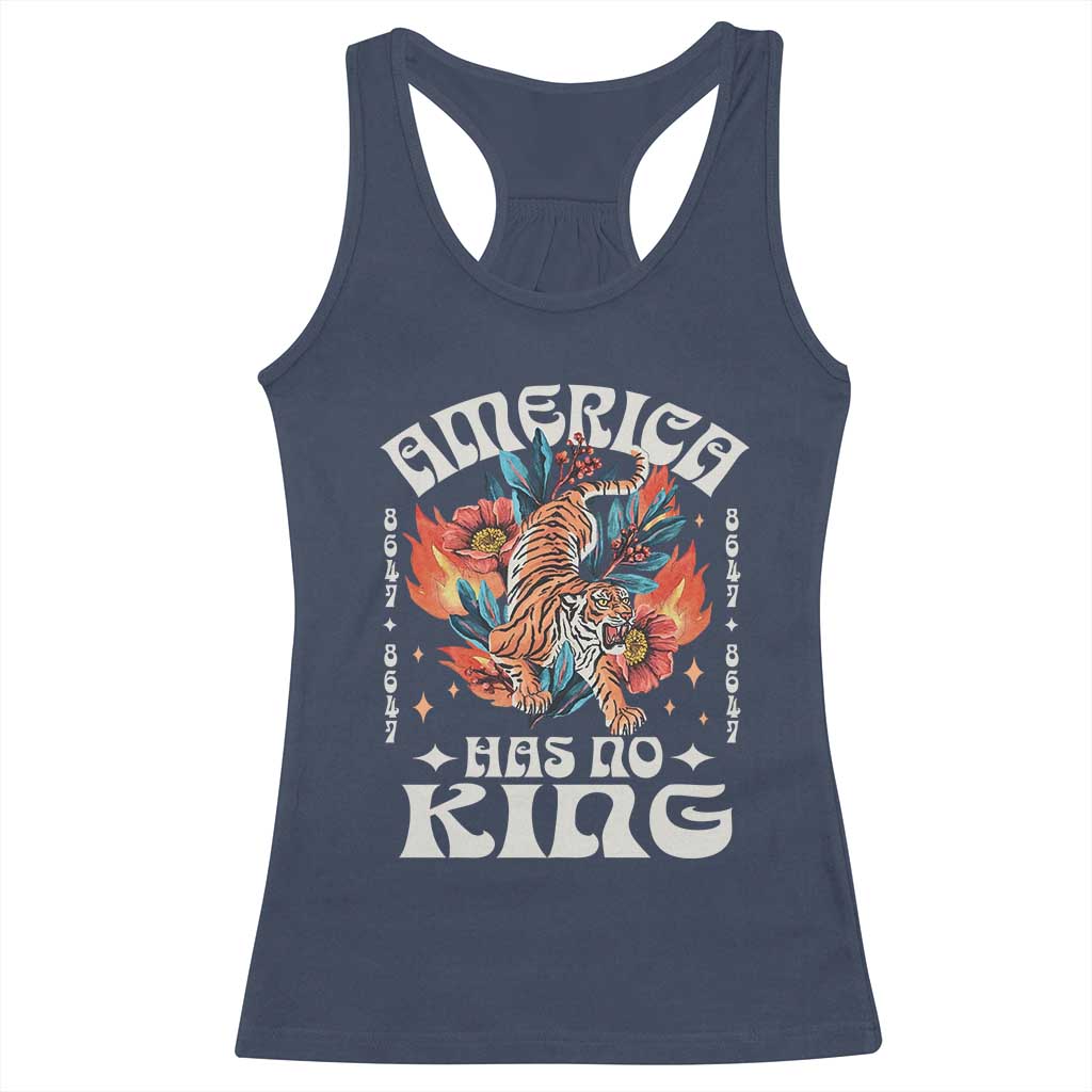 Funny America Has No King 8647 Racerback Tank Top Vintage Boho Orange Tiger