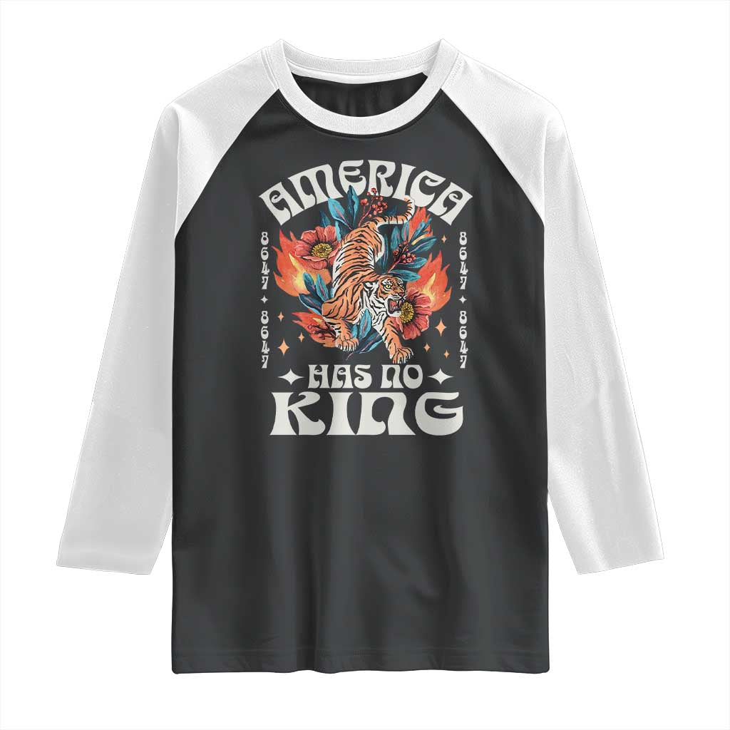 Funny America Has No King 8647 Raglan Shirt Vintage Boho Orange Tiger
