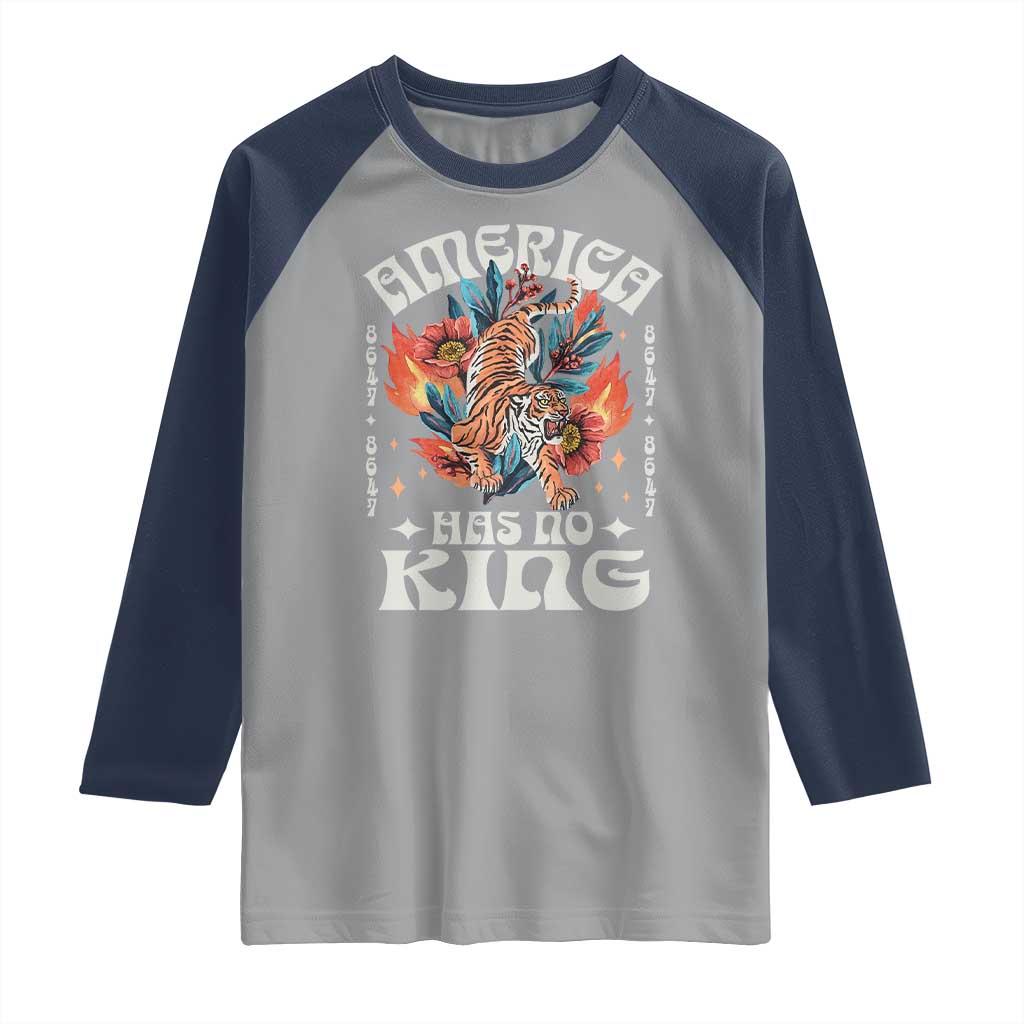 Funny America Has No King 8647 Raglan Shirt Vintage Boho Orange Tiger