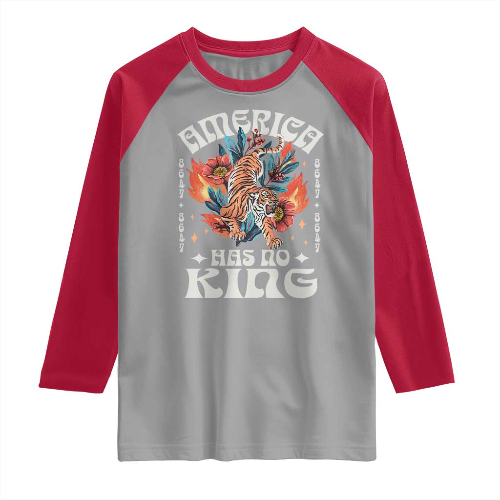 Funny America Has No King 8647 Raglan Shirt Vintage Boho Orange Tiger