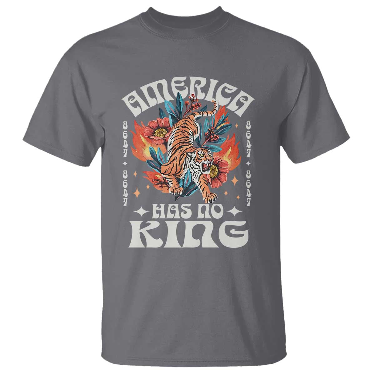 Funny America Has No King 8647 T Shirt Vintage Boho Orange Tiger