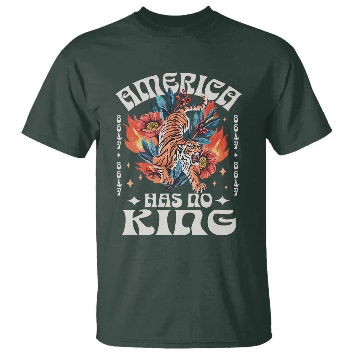 Funny America Has No King 8647 T Shirt Vintage Boho Orange Tiger