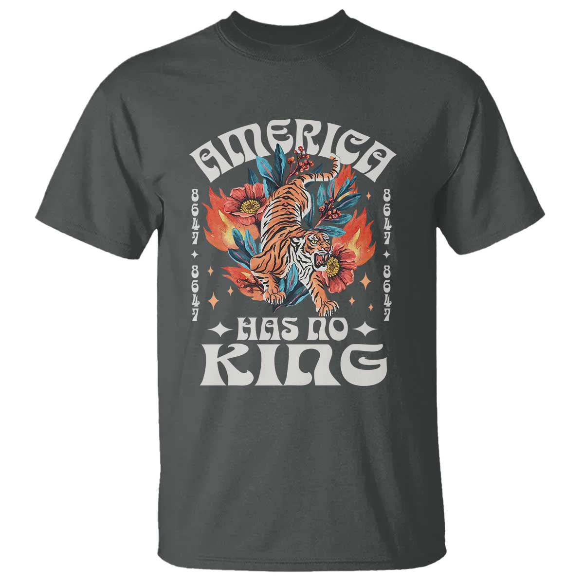 Funny America Has No King 8647 T Shirt Vintage Boho Orange Tiger