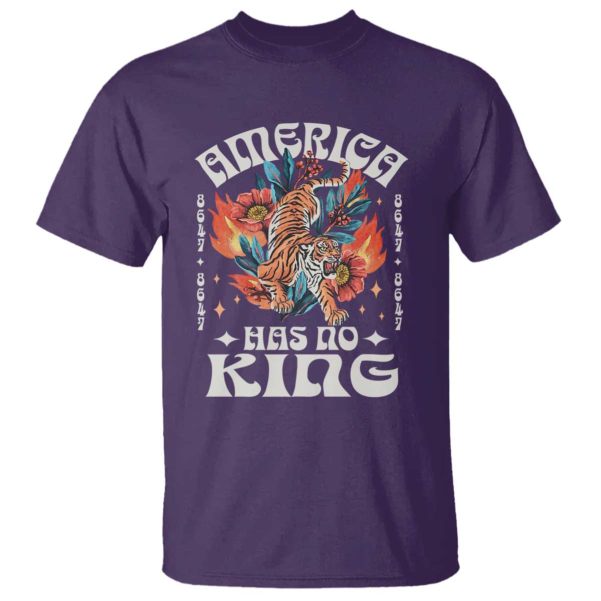 Funny America Has No King 8647 T Shirt Vintage Boho Orange Tiger