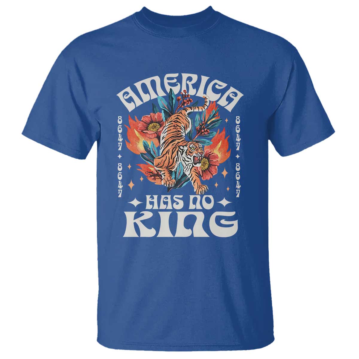Funny America Has No King 8647 T Shirt Vintage Boho Orange Tiger