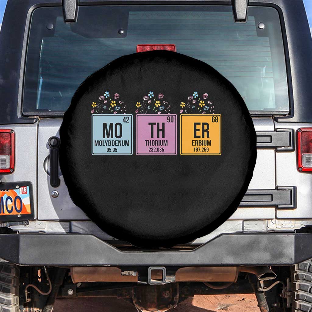 Funny Chemist Mom Spare Tire Cover Mother Flowers Periodic Table