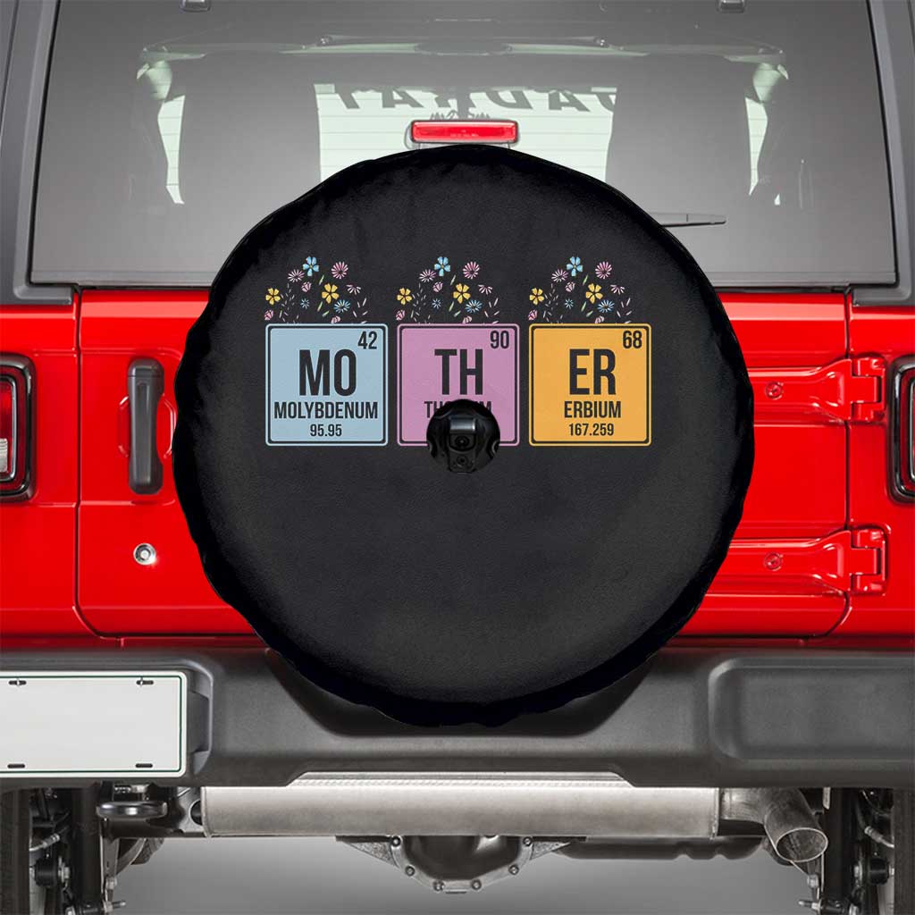 Funny Chemist Mom Spare Tire Cover Mother Flowers Periodic Table
