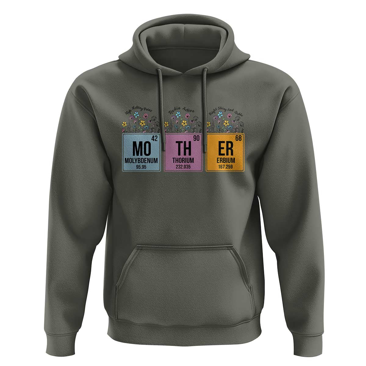 Funny Chemist Mom Hoodie Mother Flowers Periodic Table
