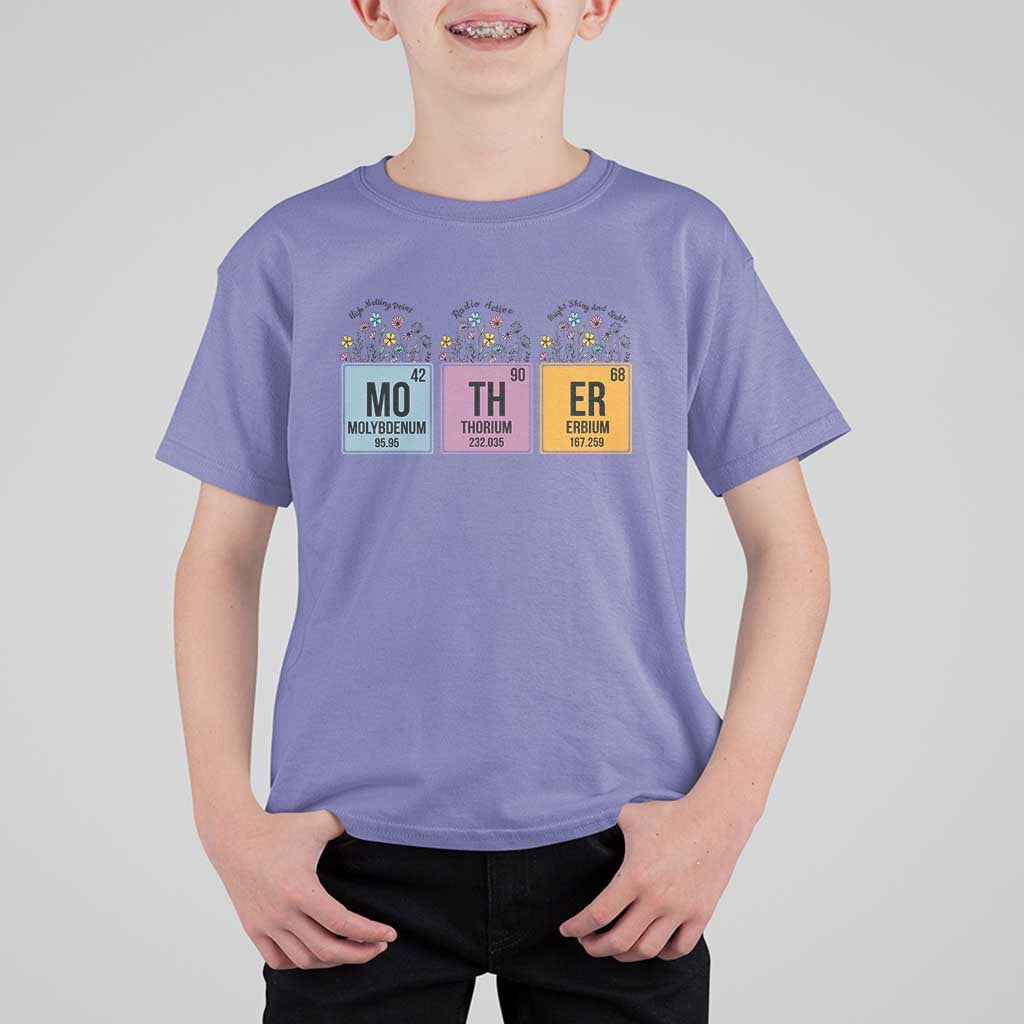Funny Chemist Mom T Shirt For Kid Mother Flowers Periodic Table