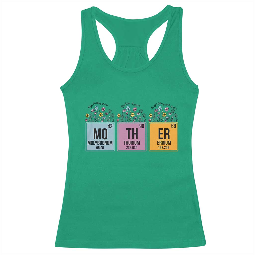Funny Chemist Mom Racerback Tank Top Mother Flowers Periodic Table