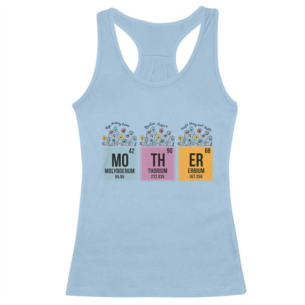 Funny Chemist Mom Racerback Tank Top Mother Flowers Periodic Table
