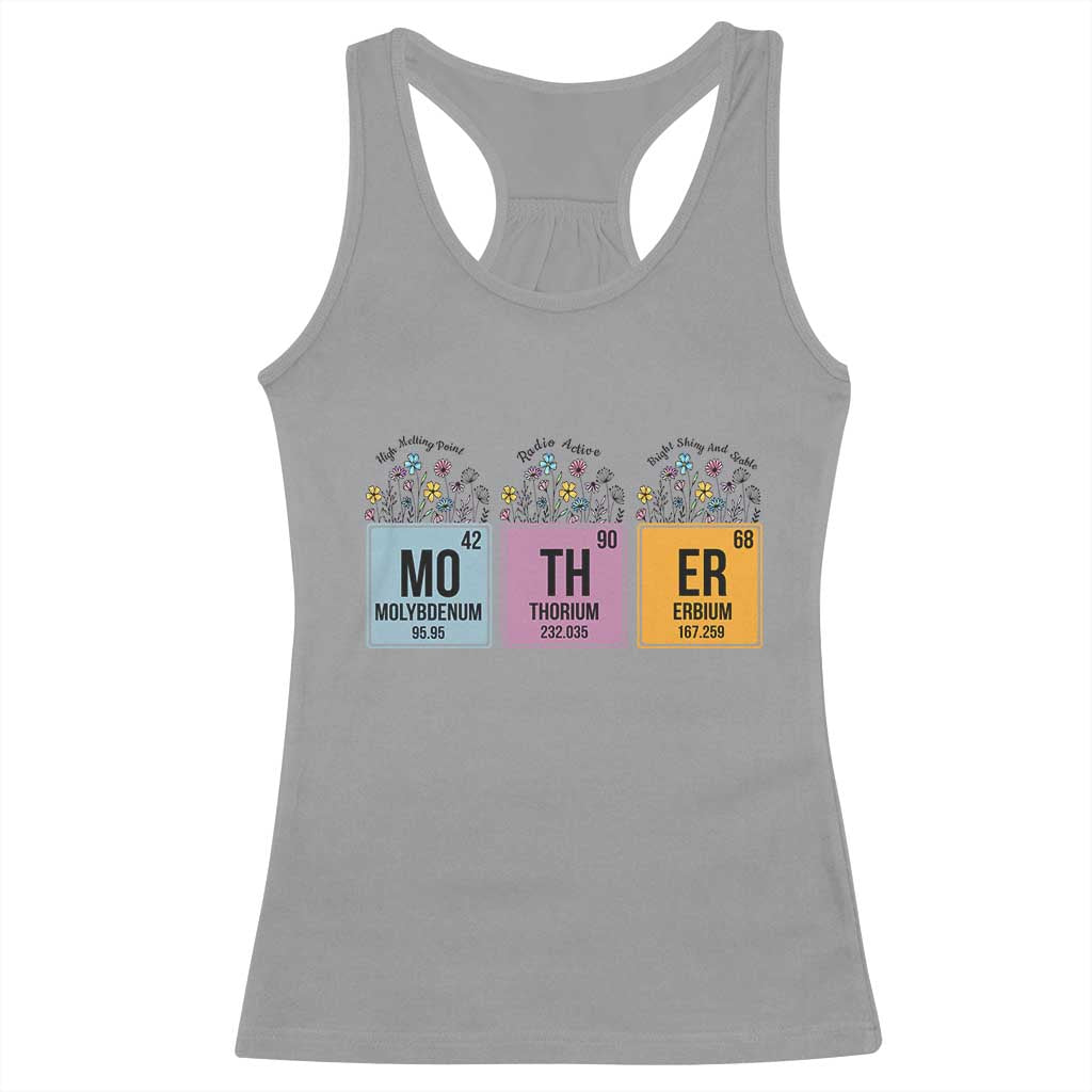 Funny Chemist Mom Racerback Tank Top Mother Flowers Periodic Table