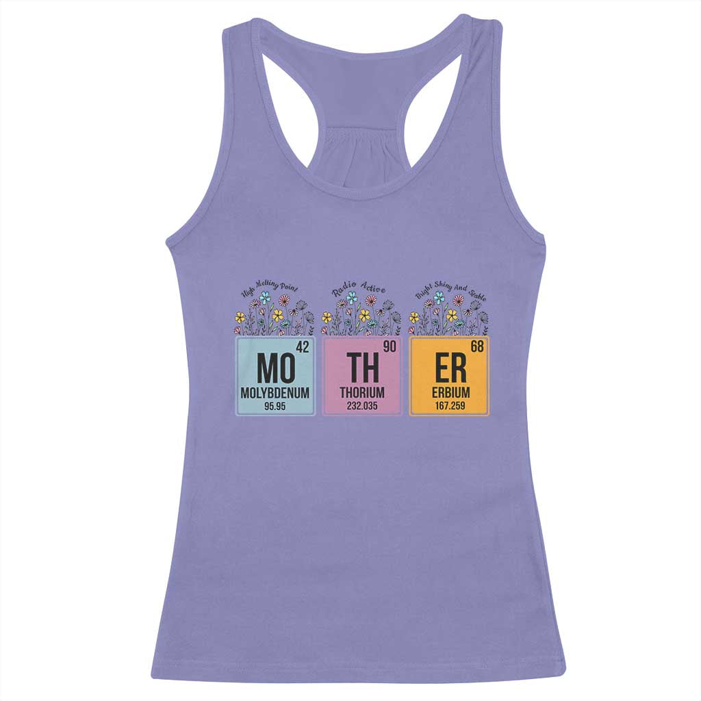 Funny Chemist Mom Racerback Tank Top Mother Flowers Periodic Table