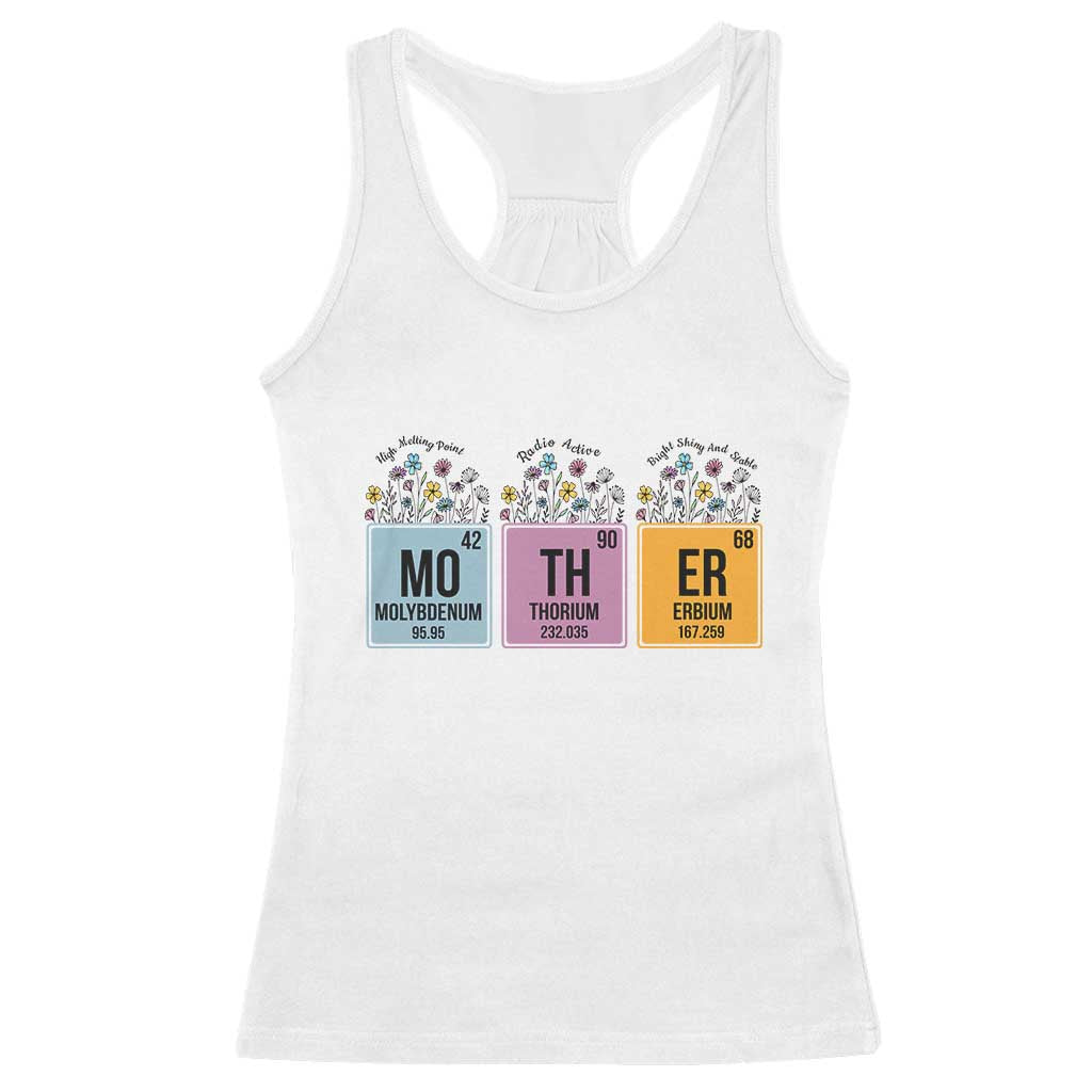 Funny Chemist Mom Racerback Tank Top Mother Flowers Periodic Table