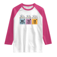 Funny Chemist Mom Raglan Shirt Mother Flowers Periodic Table
