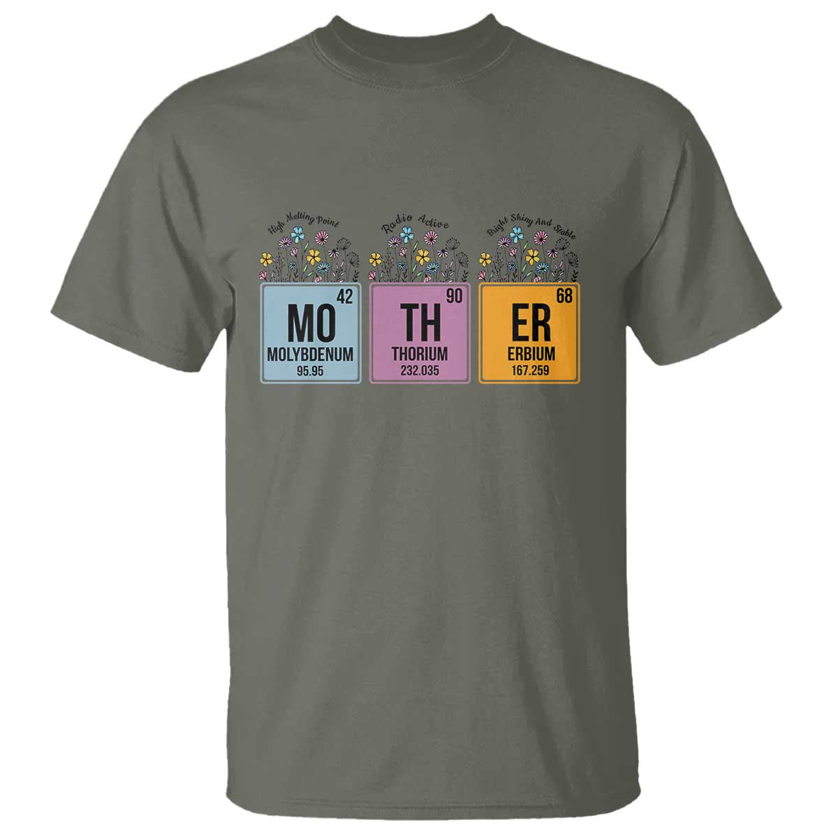 Funny Chemist Mom T Shirt Mother Flowers Periodic Table