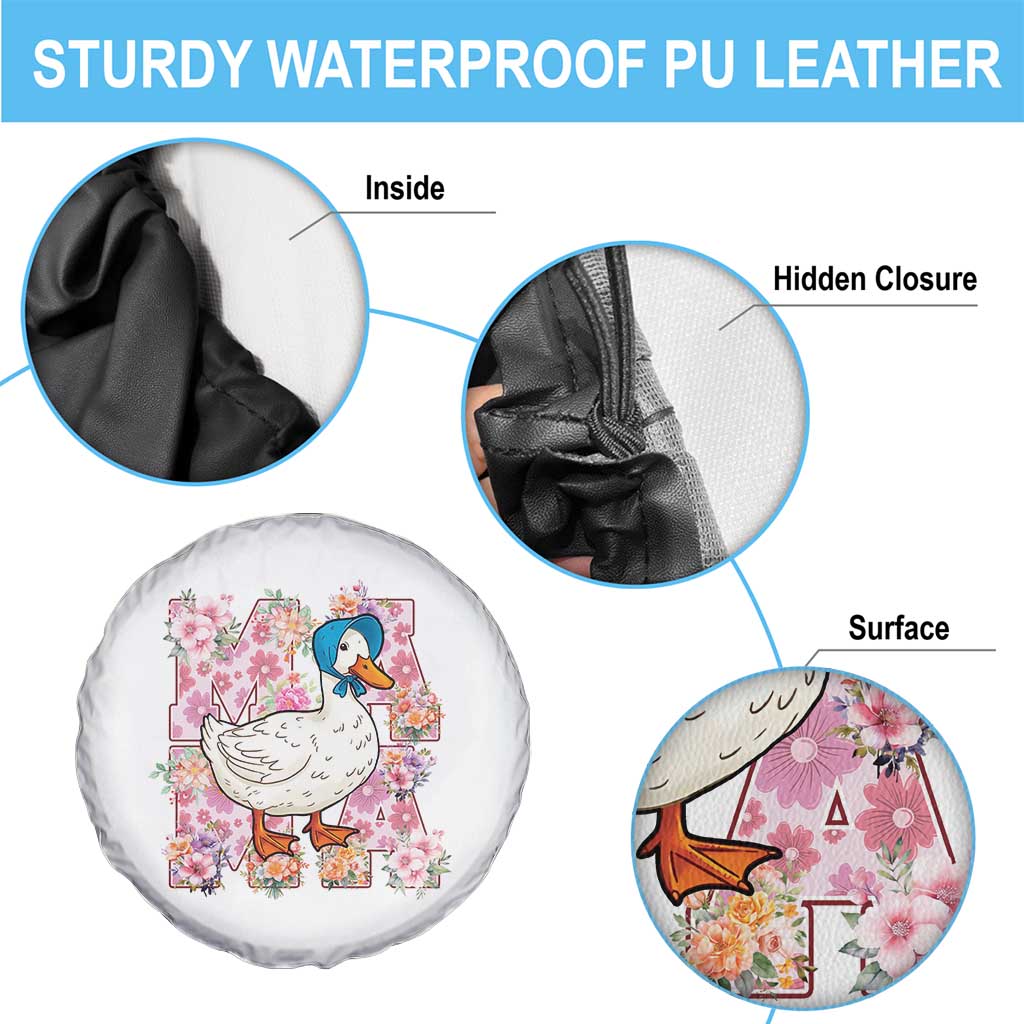 Funny Silly Mama Goose Spare Tire Cover Boho Flower Mother's Day