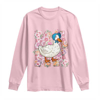 Funny Silly Mama Goose Long Sleeve Shirt Boho Flower Mother's Day