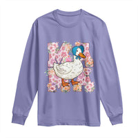 Funny Silly Mama Goose Long Sleeve Shirt Boho Flower Mother's Day