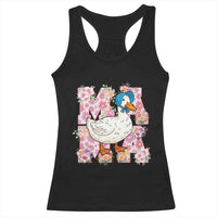 Funny Silly Mama Goose Racerback Tank Top Boho Flower Mother's Day