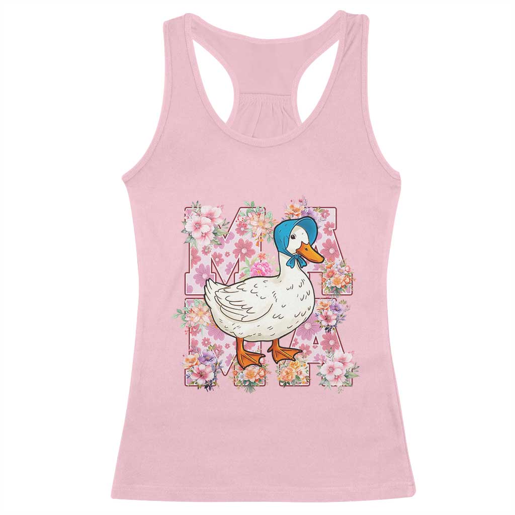 Funny Silly Mama Goose Racerback Tank Top Boho Flower Mother's Day