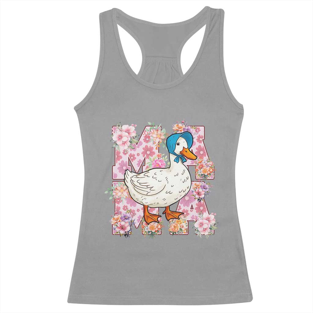 Funny Silly Mama Goose Racerback Tank Top Boho Flower Mother's Day