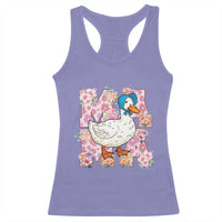Funny Silly Mama Goose Racerback Tank Top Boho Flower Mother's Day