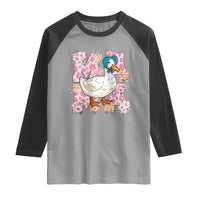 Funny Silly Mama Goose Raglan Shirt Boho Flower Mother's Day