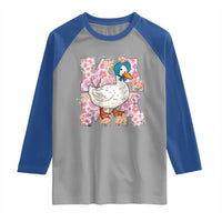 Funny Silly Mama Goose Raglan Shirt Boho Flower Mother's Day