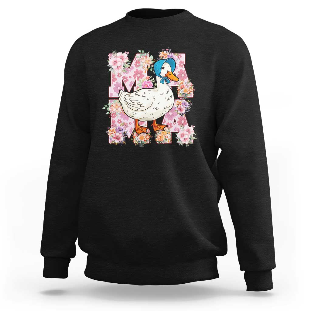 Funny Silly Mama Goose Sweatshirt Boho Flower Mother's Day