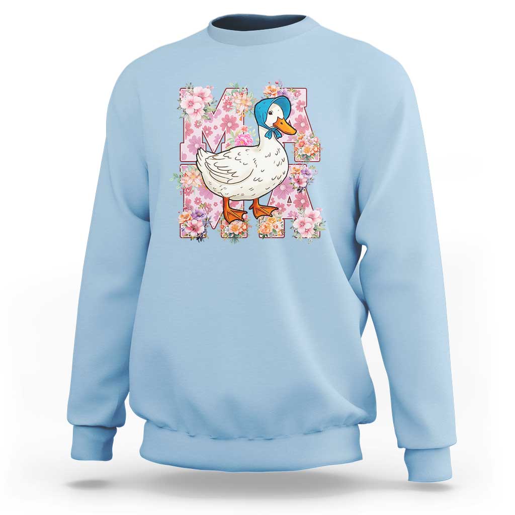 Funny Silly Mama Goose Sweatshirt Boho Flower Mother's Day