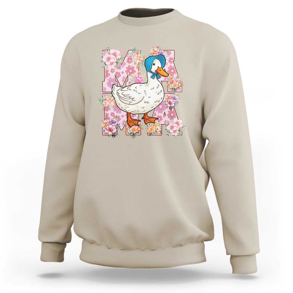 Funny Silly Mama Goose Sweatshirt Boho Flower Mother's Day