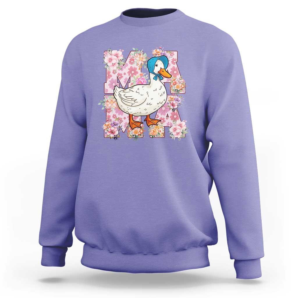 Funny Silly Mama Goose Sweatshirt Boho Flower Mother's Day