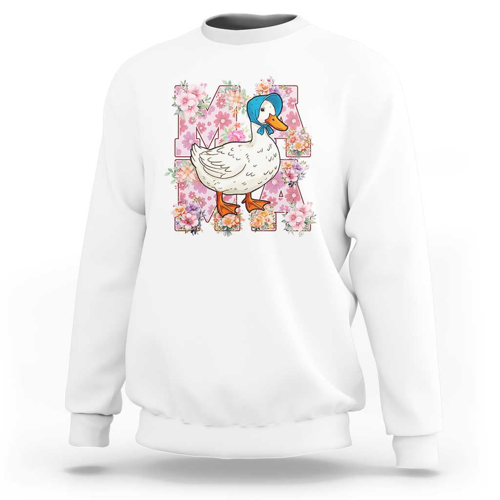 Funny Silly Mama Goose Sweatshirt Boho Flower Mother's Day