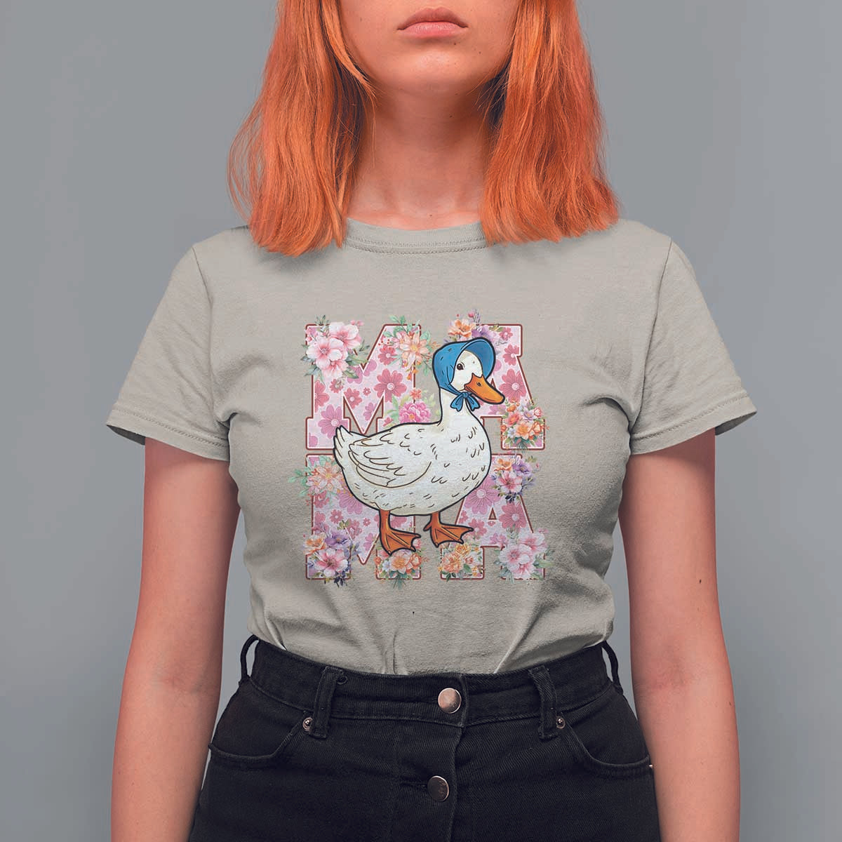 Funny Silly Mama Goose T Shirt For Women Boho Flower Mother's Day