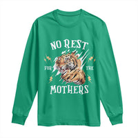 Funny No Rest For The Mothers Long Sleeve Shirt Mama Tiger Mother's Day