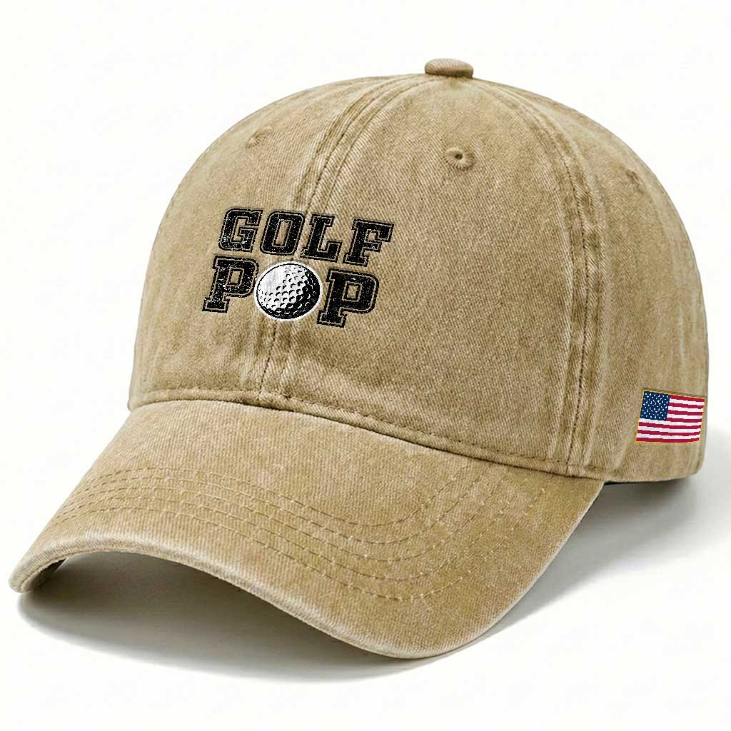 Golf Dad Washed Cotton Baseball Cap Golf Pop Master Father's Day
