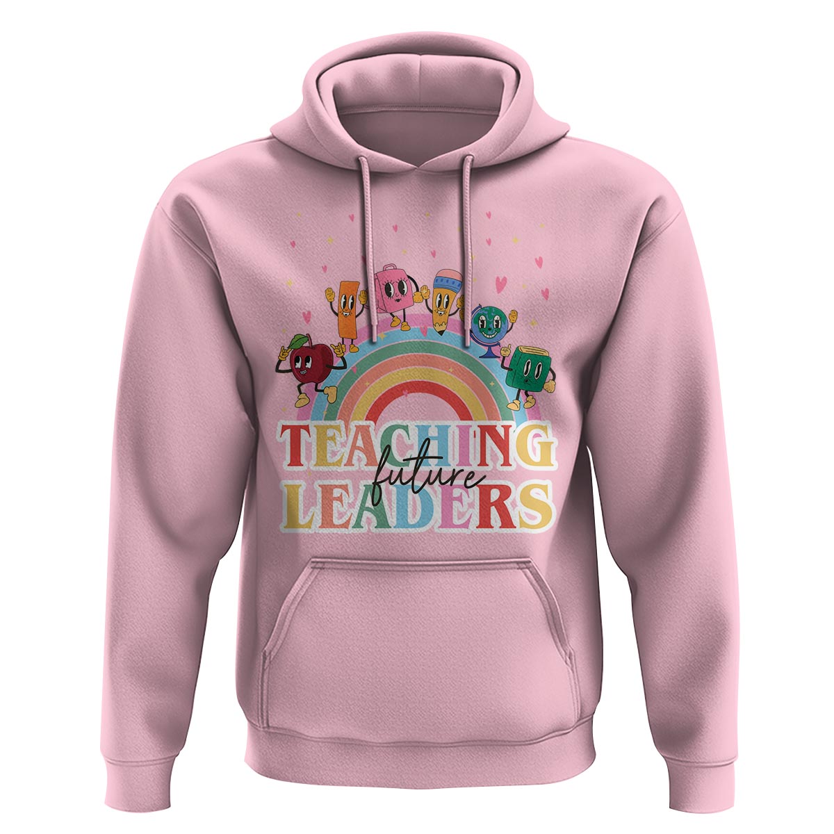 Teacher Hoodie Teaching Future Leaders Retro Groovy Education Back To School - Wonder Print Shop