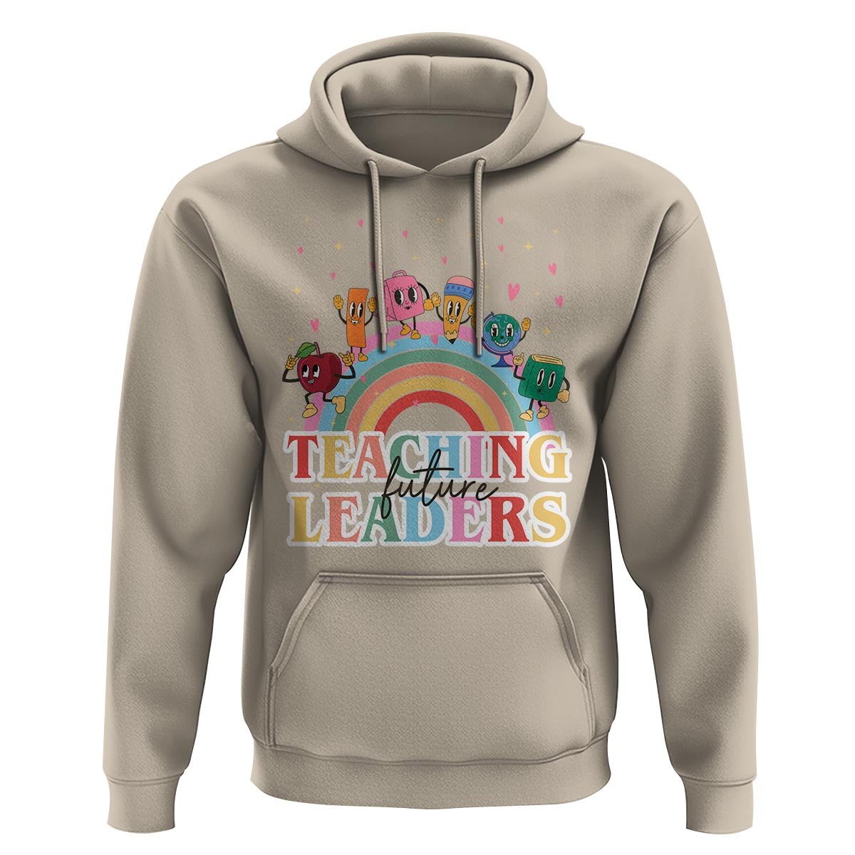 Teacher Hoodie Teaching Future Leaders Retro Groovy Education Back To School - Wonder Print Shop