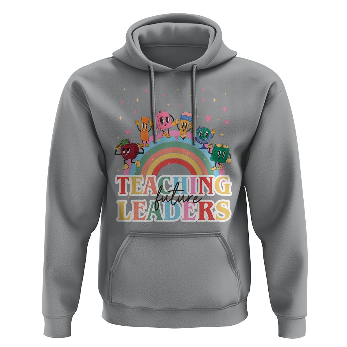 Teacher Hoodie Teaching Future Leaders Retro Groovy Education Back To School - Wonder Print Shop