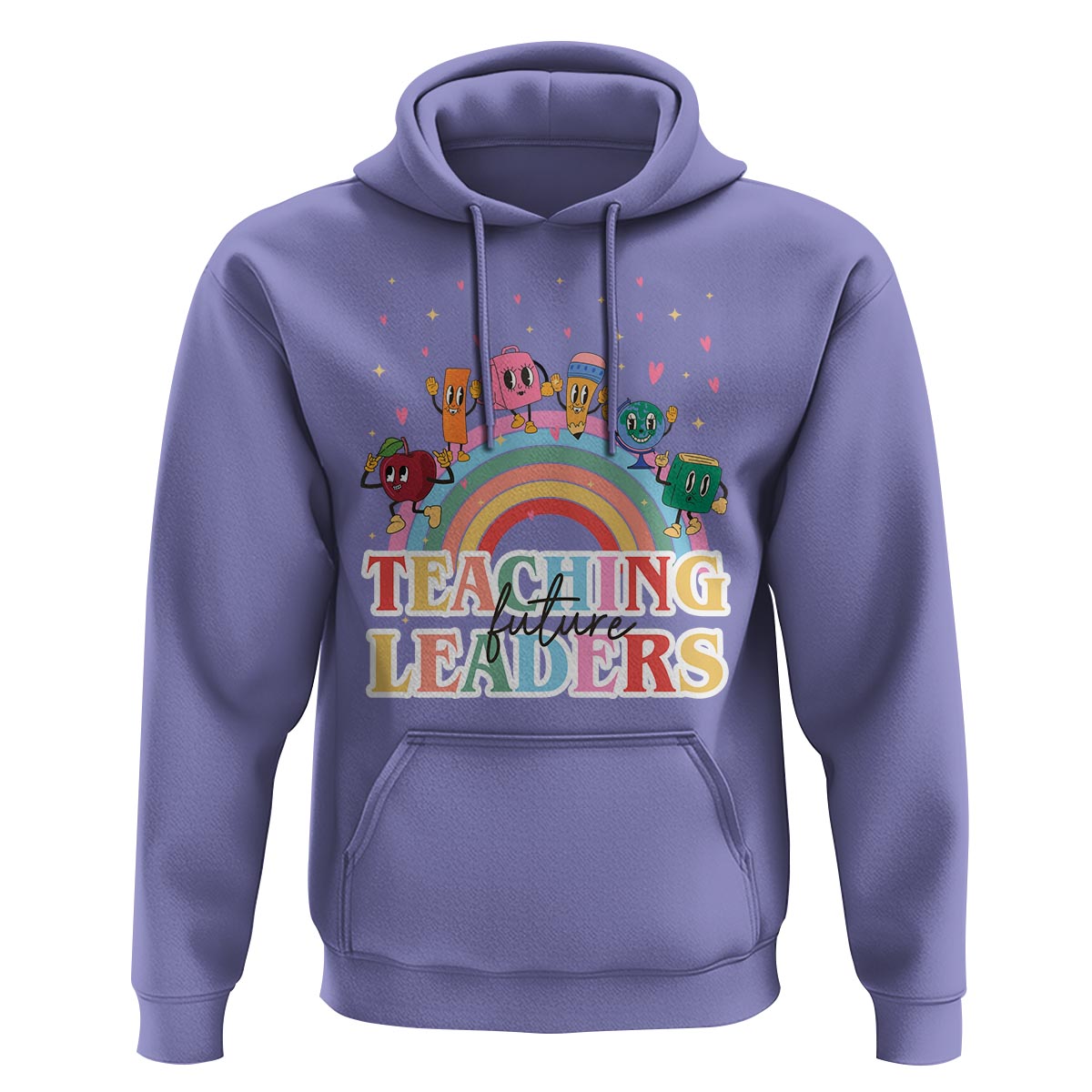 Teacher Hoodie Teaching Future Leaders Retro Groovy Education Back To School - Wonder Print Shop