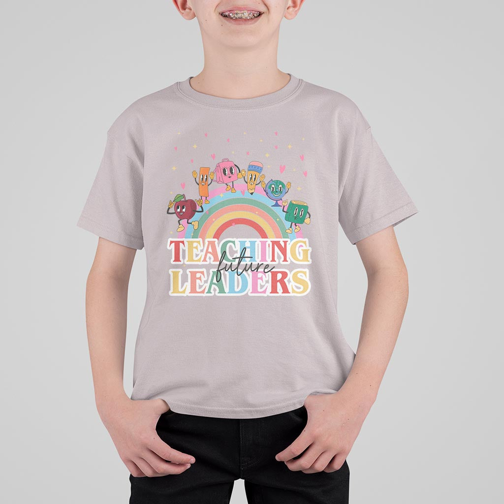Teacher T Shirt For Kid Teaching Future Leaders Retro Groovy Education Back To School - Wonder Print Shop