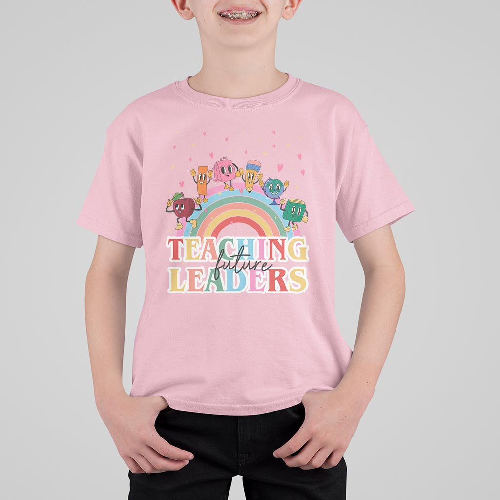 Teacher T Shirt For Kid Teaching Future Leaders Retro Groovy Education Back To School - Wonder Print Shop